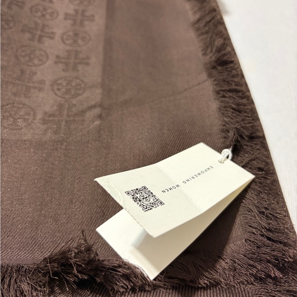 Tory Burch Dark Roast Fringe Scarf - Picture 7 of 10